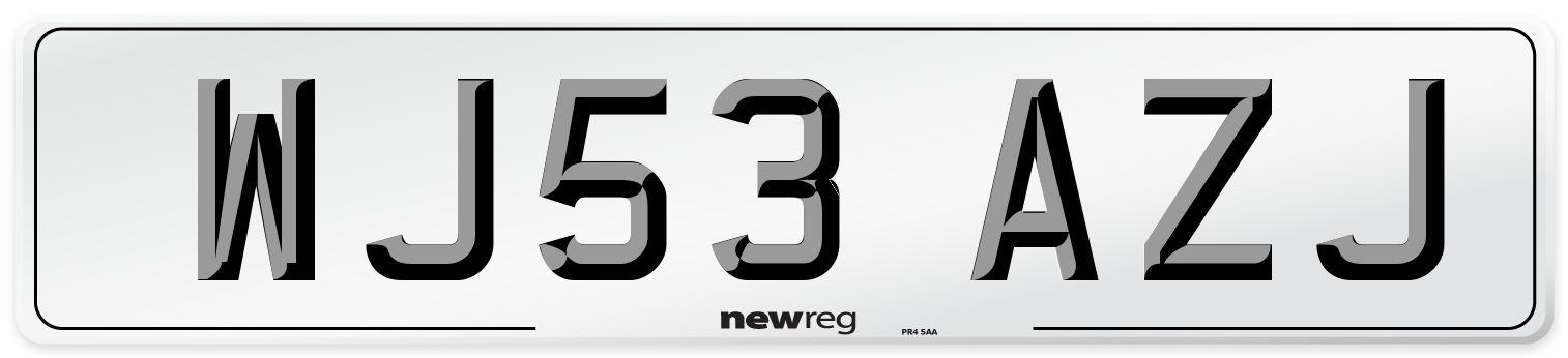 WJ53 AZJ Number Plate from New Reg